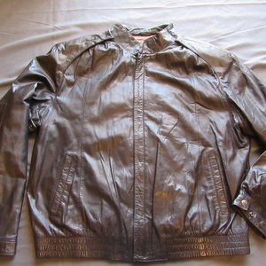 Mens Vtg Remy Bomber Brown Leather Jacket Sz 46
